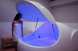 Getting ready for a session in a floatation tank