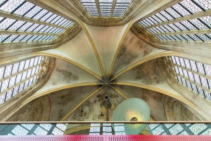 Looking up at Maastricht's monastery hotel